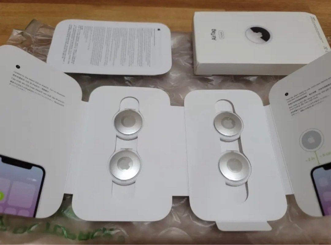 Apple AirTag (Category: Other Mobile & Gadget Accessories) located in Singapore. Submitted by icebarebear (Listing ID 1245205069, Image 2). Description: Selling Apple AirTag BNIP $30 each. Comes in box of 4 so no extra box if purchasing 1 pc, but original wrapping will be intact. RTP $45.
