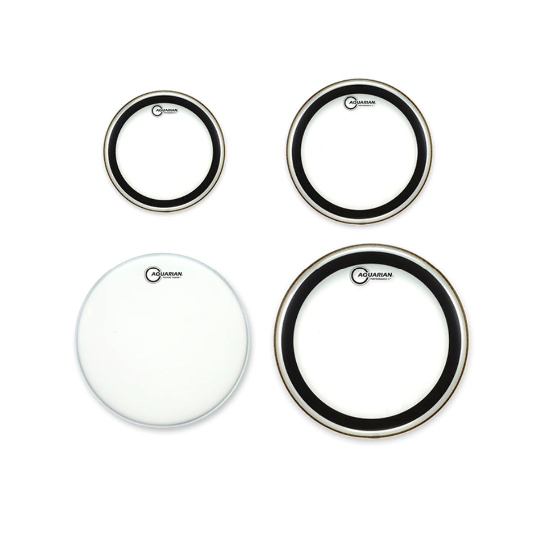 Aquarian Performance 2 Clear Tom Pack 10 12 16 Texture Coated