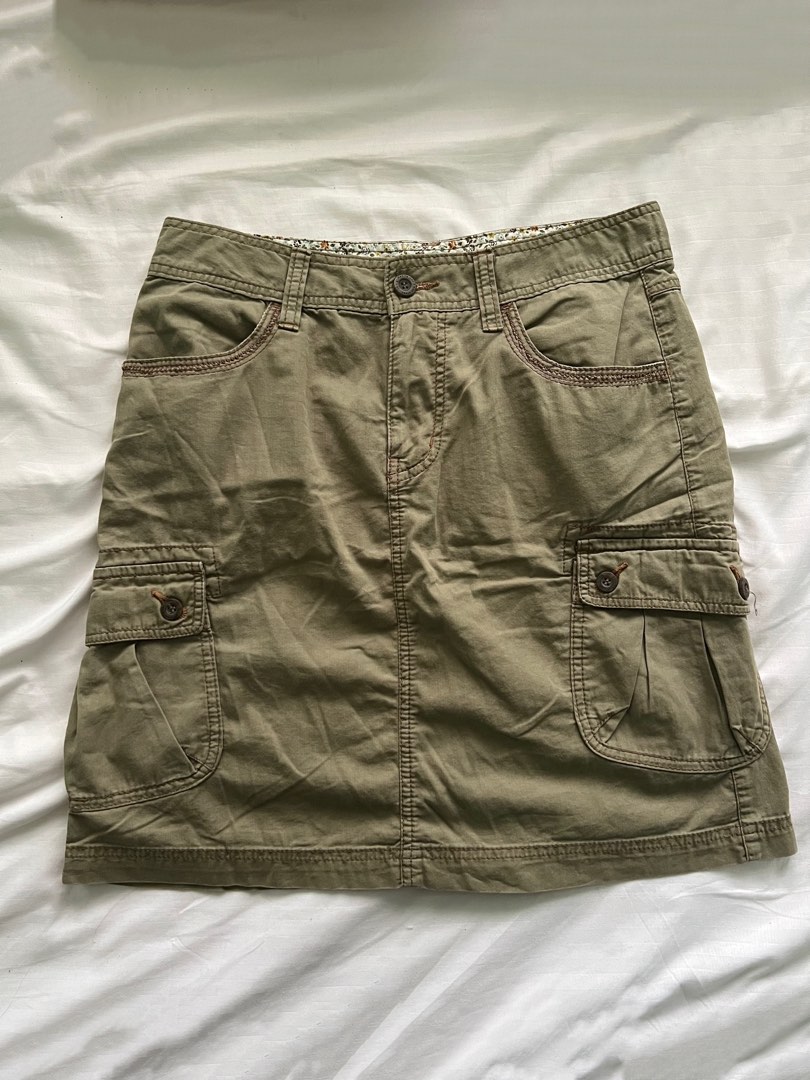 Army Green Cargo Skirt on Carousell