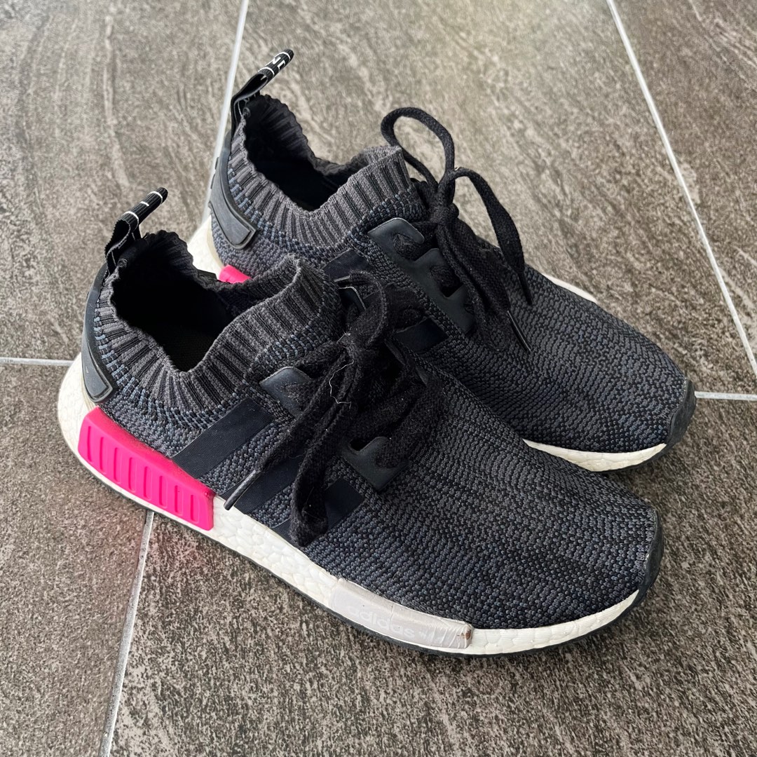 Authentic Adidas NMD R1 Primeknit Black Pink Women s Fashion
