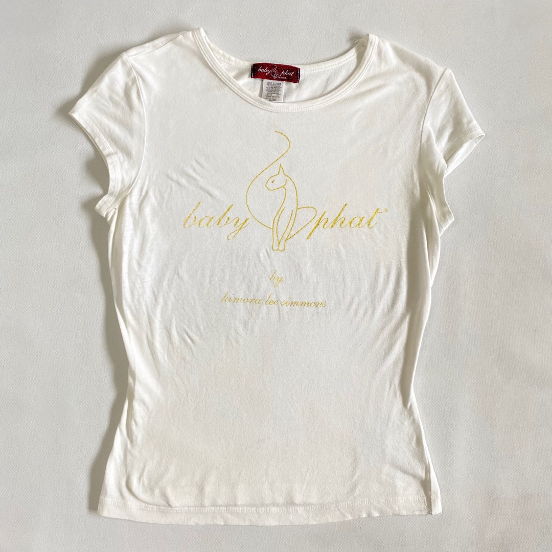 authentic baby phat white shirt top baby tee on Carousell