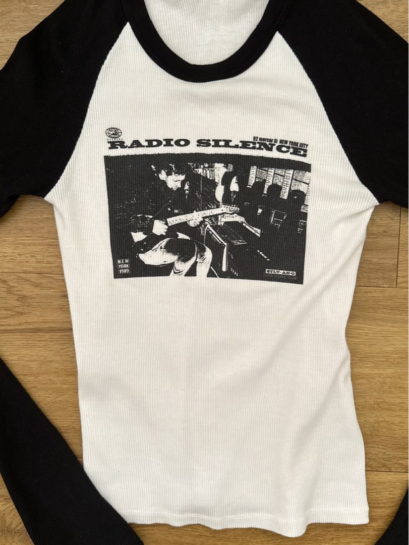 authentic brandy melville radio silence long sleeve bella top, Women's