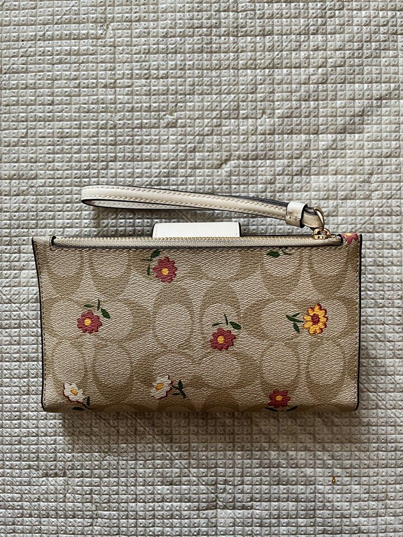 Coach CH476 Tech Wallet In Signature Canvas With Nostalgic Ditsy Print IN  Light Khaki Multi 