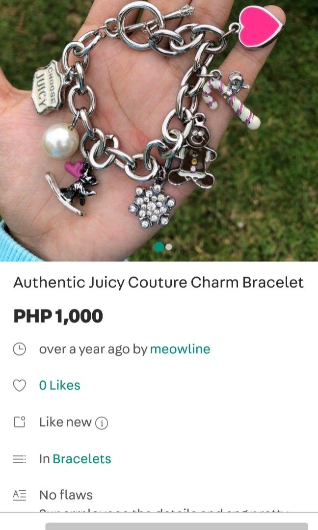 Authentic Juicy Couture Charm Bracelet, Women's Fashion, Jewelry