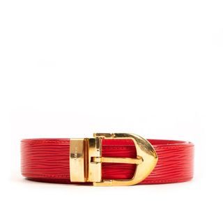Authentic Louis Vuitton belt in red epi leather