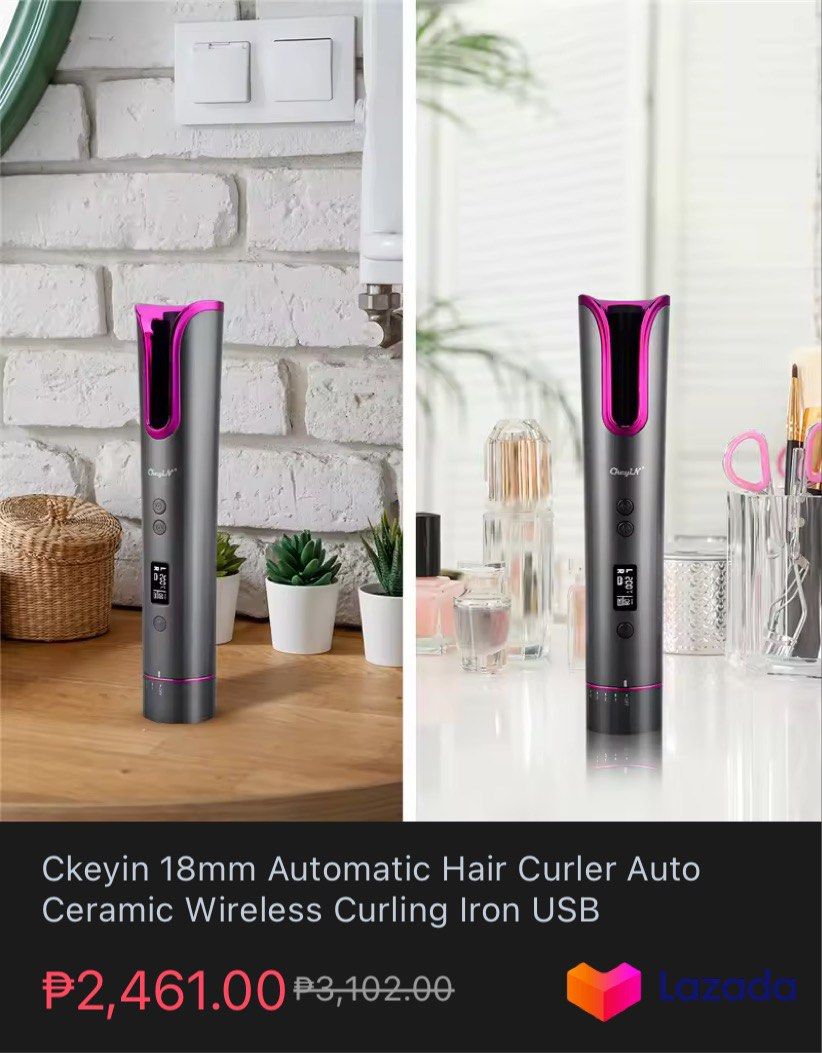 Hair Curler Automatic and Wireless (Category: Hair) located in Bacolod City. Submitted by g0rejuice (Listing ID 1245136643, Image 3). Description: Bought this for more than 2,000+ but I don’t use it often. So I’m selling it..