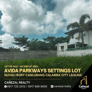 Avida Parkway Settings Lot Only at 144 SQM For Sale