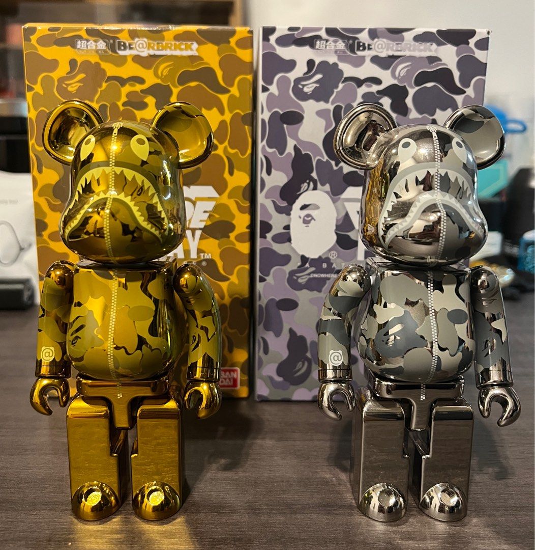 Bearbrick bape play shark gold and silver 金銀200%, 興趣及遊戲