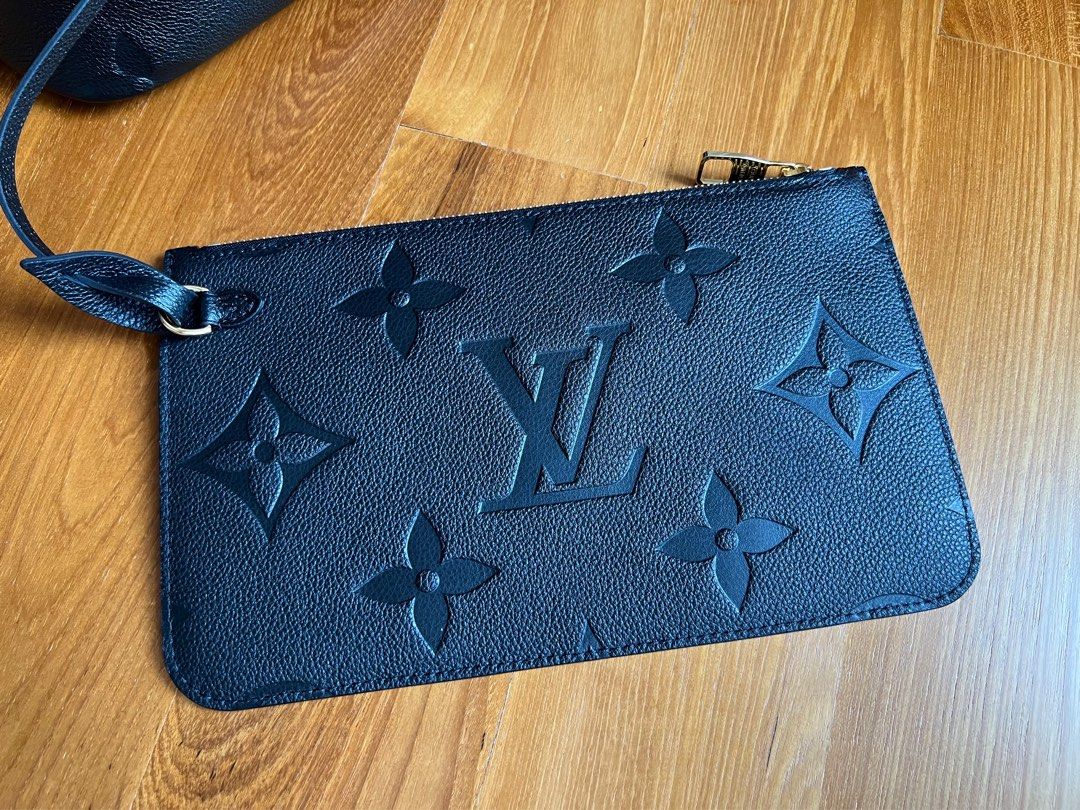 Louis Vuitton Neverfull MM Bag+Pouch Empreinte Lace Black/Pink
