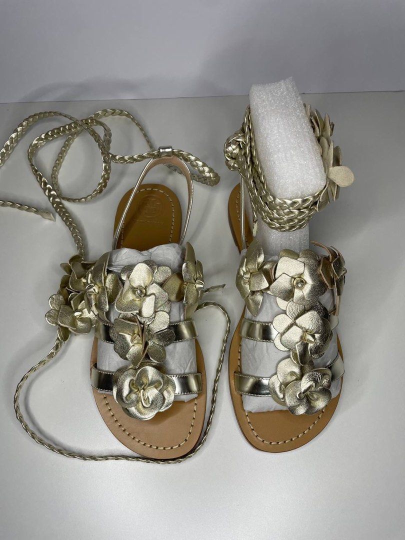 Tory burch metallic sandals store