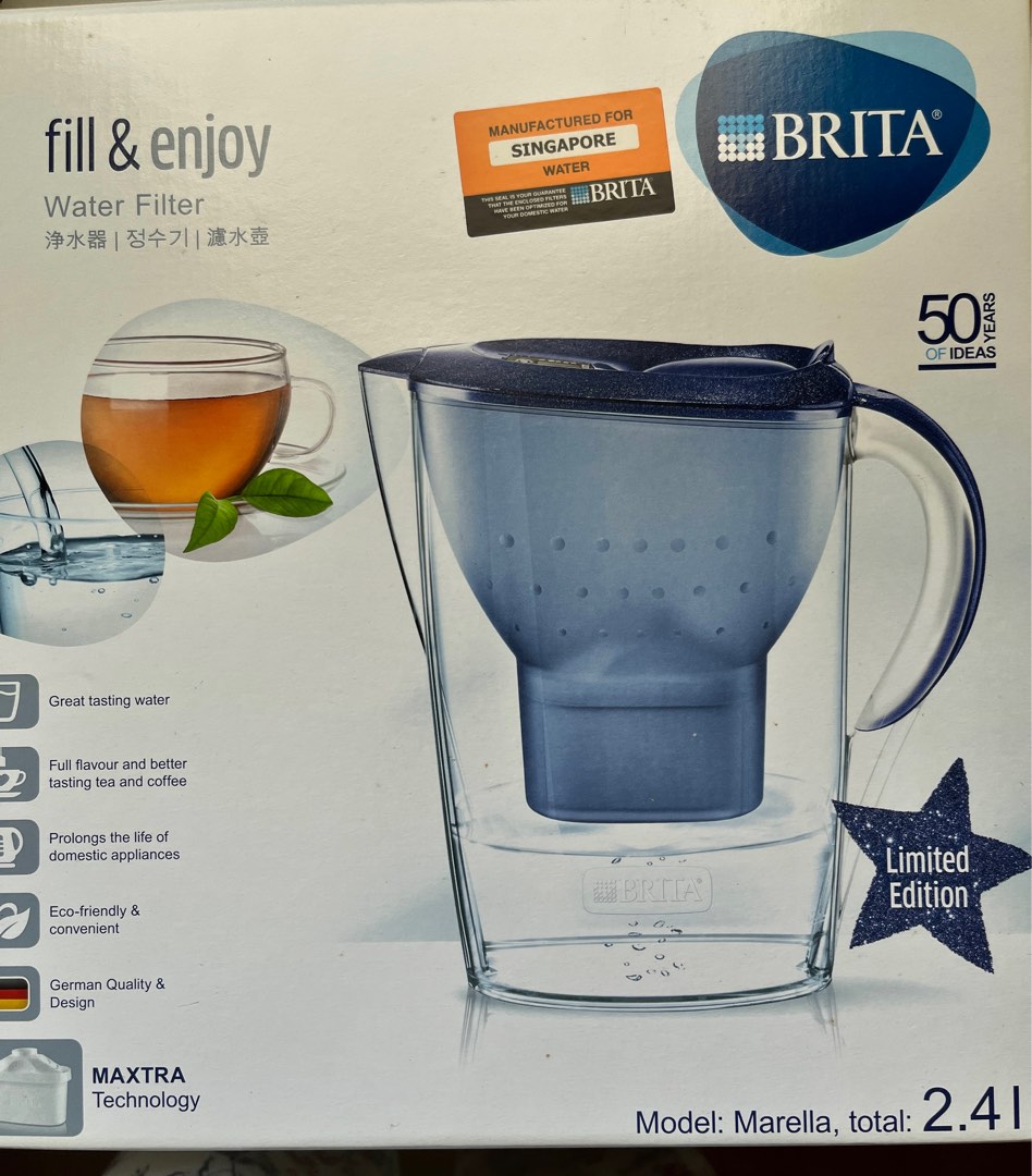 BRITA MARELLA 2.4L Water Filter Jug, TV & Home Appliances, Kitchen
