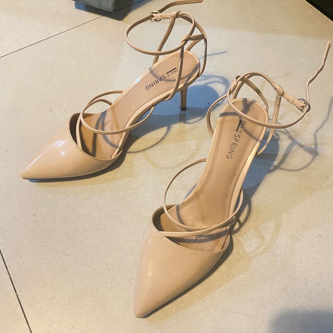 strappy heels nude