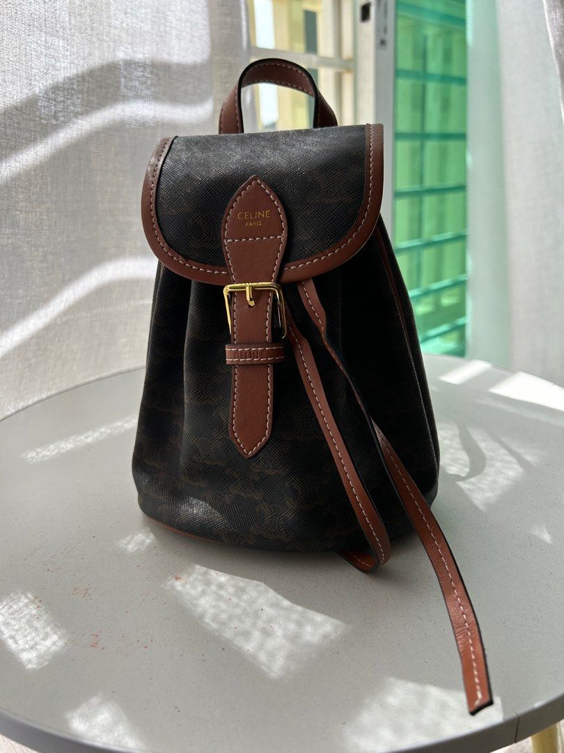Celine mini Folco backpack triomphe canvas, Luxury, Bags & Wallets on ...