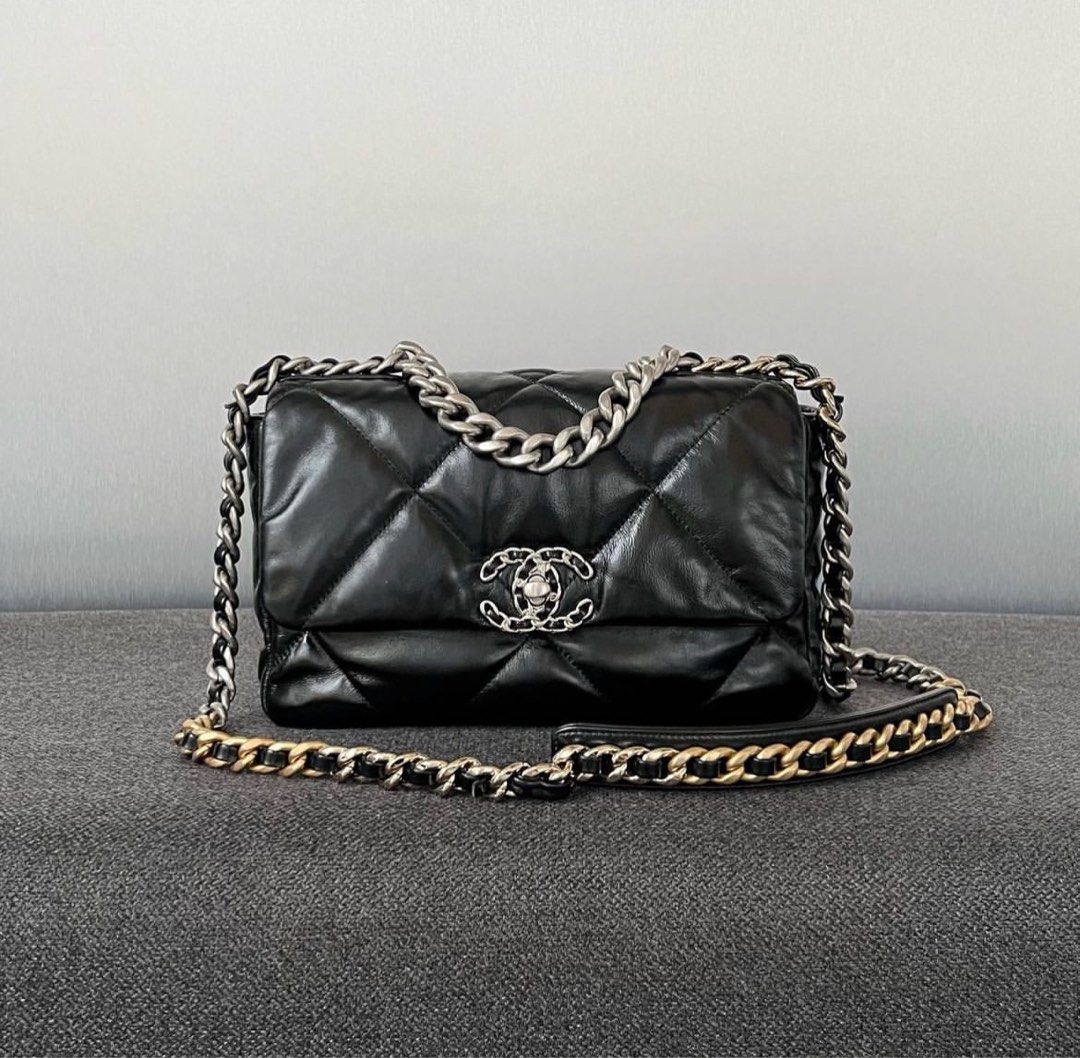 Chanel 19 Small Flap Wallet , Luxury, Bags & Wallets on Carousell