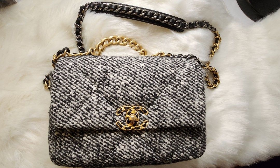 Chanel 19 Black with silver hardware (small size), Luxury, Bags & Wallets  on Carousell