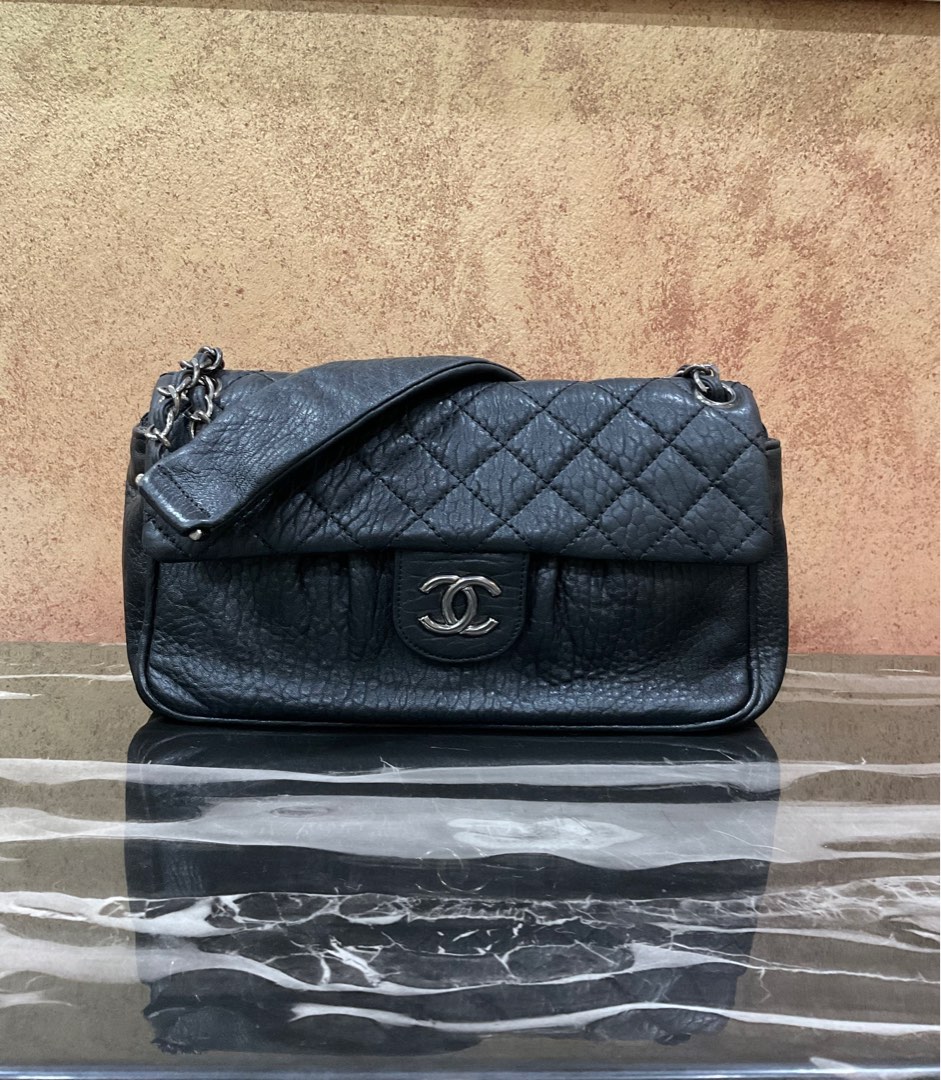 Chanel Classic Flap Braid Quilted Small Black Distressed Lambskin Shoulder  Bag