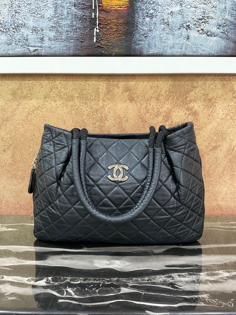 Chanel Large Boating Classic Shopper Zippered Expandable Tote Bag