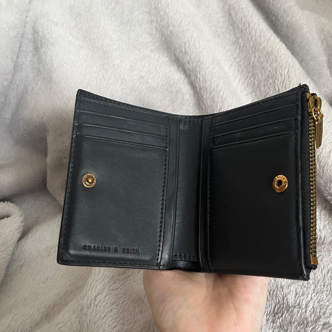 Black Harmonee Top Zip Small Wallet - CHARLES & KEITH ID