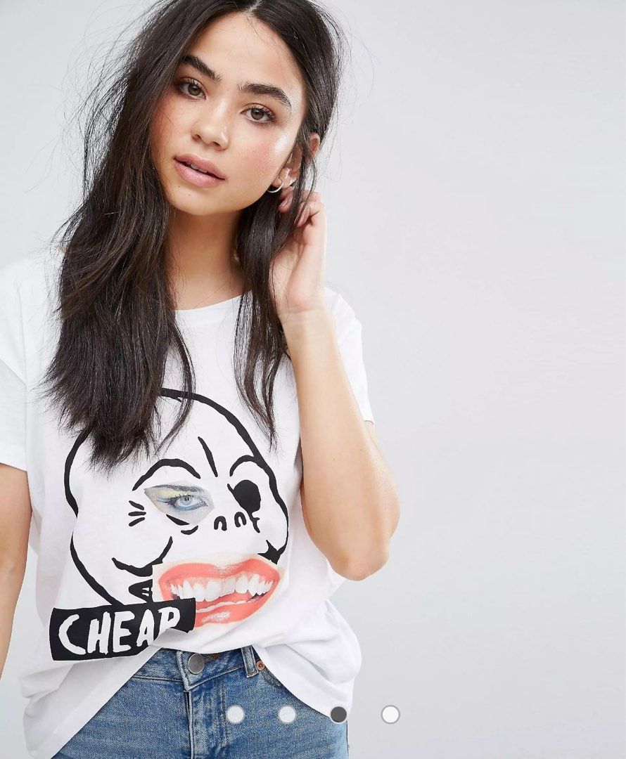 Cheap Monday white skull shirt Women s Fashion Tops Shirts on Carousell