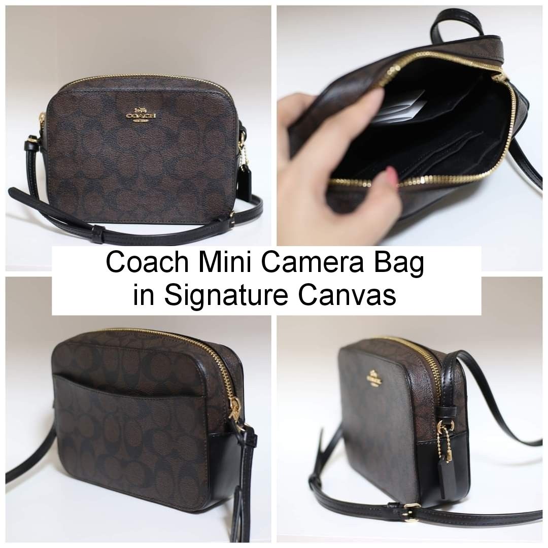 Coach Mini Camera Bag in Signature Canvas (Category: Cross-body Bags) located in Manila. Submitted by angelfaith18639 (Listing ID 1245054738, Image 1). Description: Selling my PRELOVED bags! Only 3700.00!! Original Price in Amazon: 10,458.00 All are in very good condition. Authentic. 100% Original. NOT Class A! Inclusions: Gift Receipt Care Card Tag PM me for inquiries :).