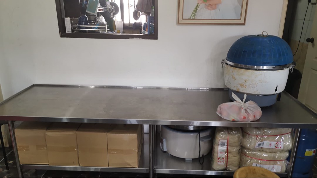 Commercial kitchen table 8 feet, Furniture & Home Living, Kitchenware ...