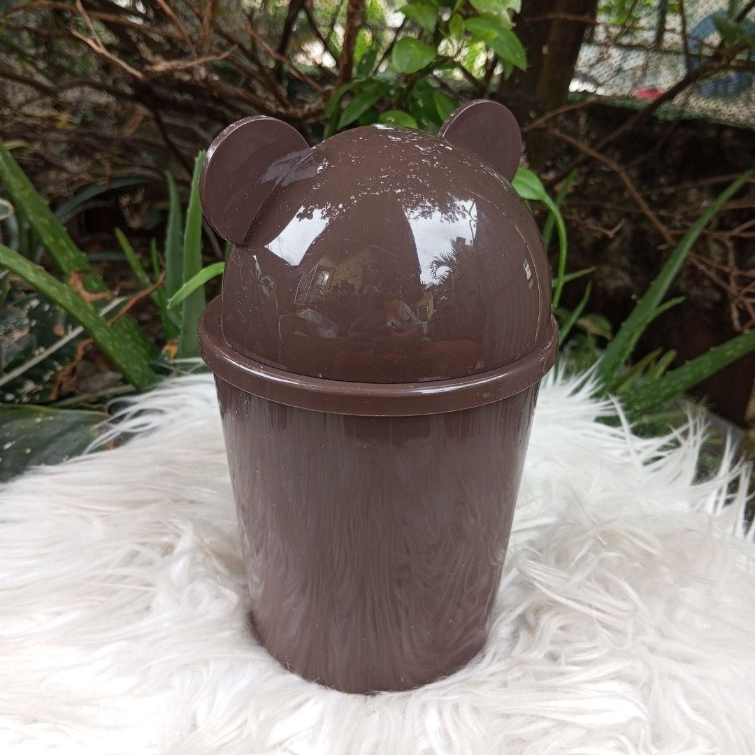 DAISO BearShaped Desk Trash Can on Carousell