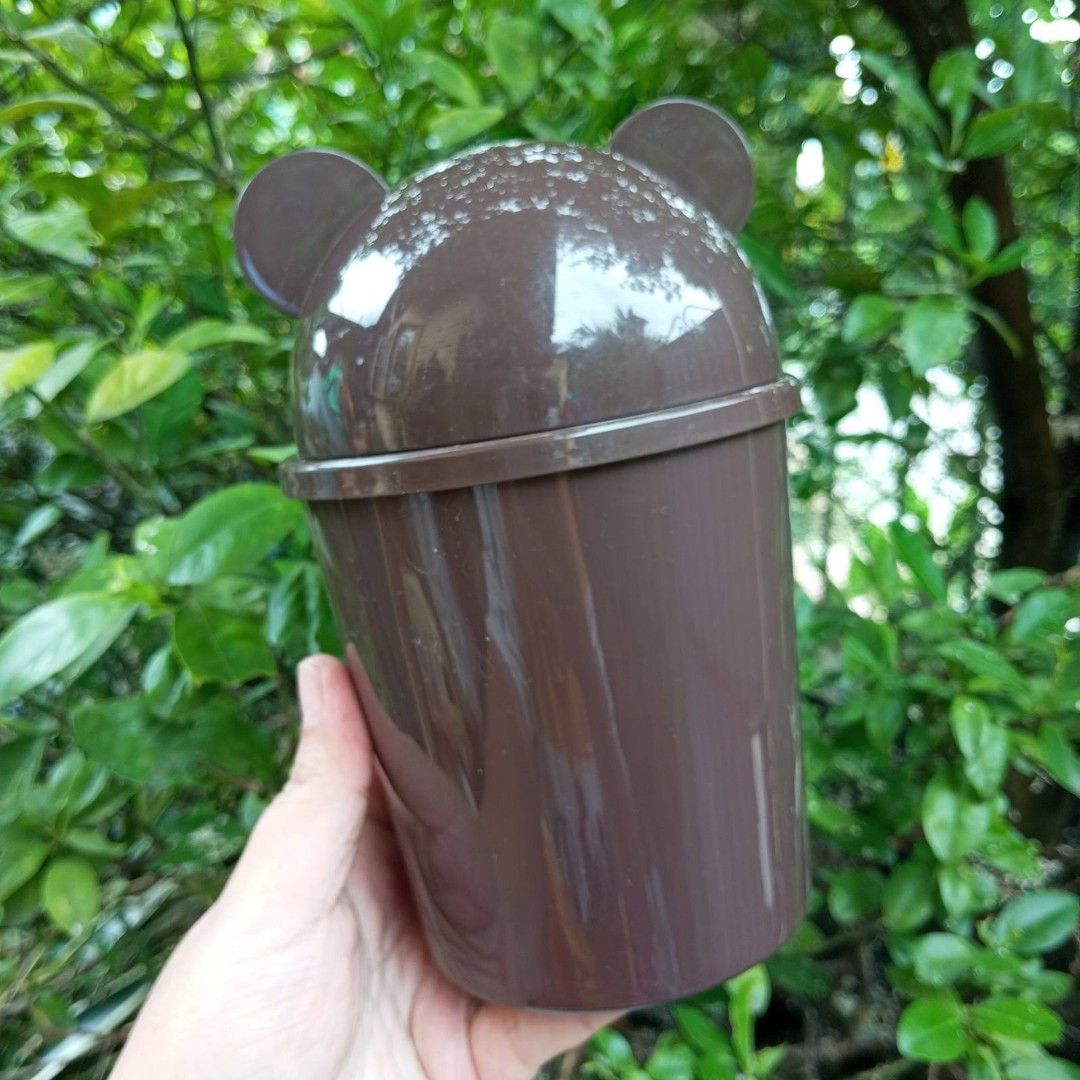 DAISO BearShaped Desk Trash Can on Carousell