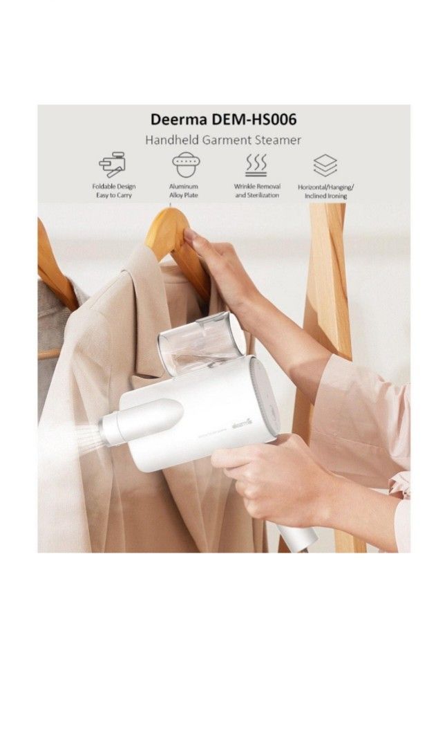 Deerma Portable Handheld Garment Steamer, TV & Home Appliances, Irons