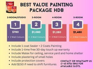 Direct Painting and Plaster Service affordable and quality. HDB, BTO, Condo, Landed & Commercial. Nippon paint