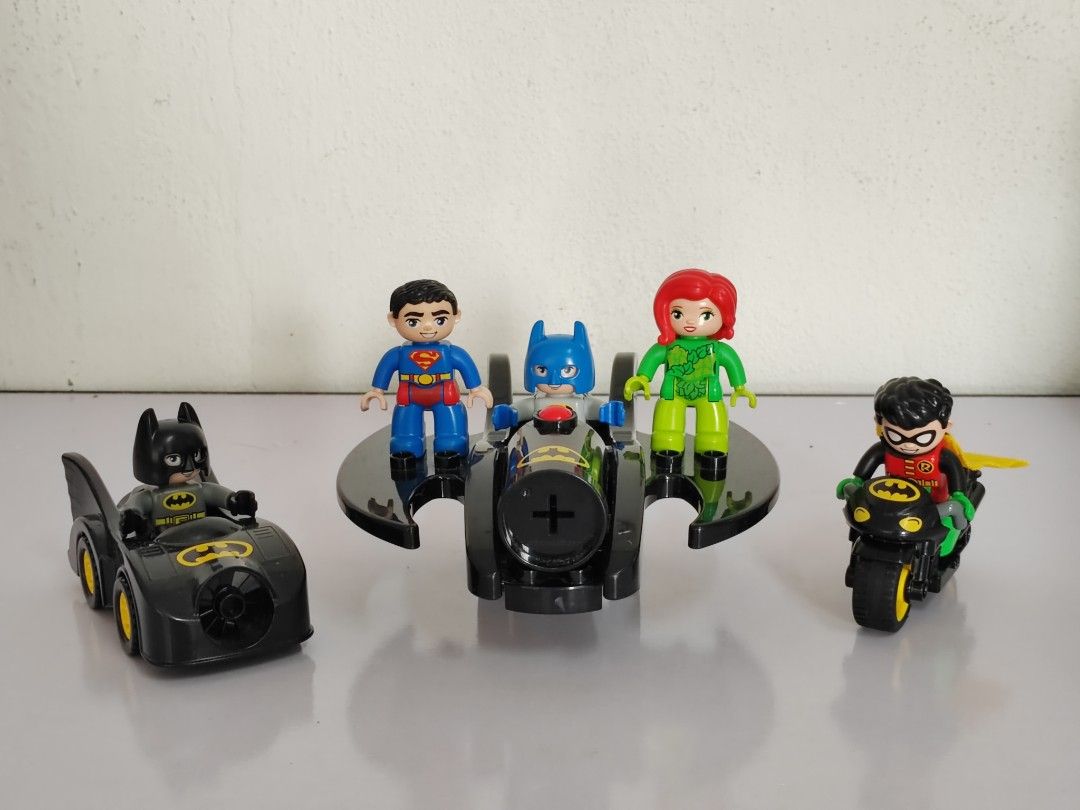 Duplo lego DC batman superman robin set add 1 green baseplate