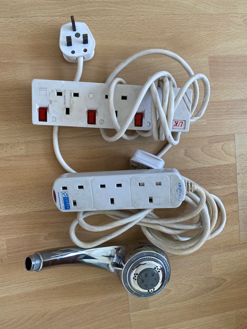 Extension cords, one shower head, Everything Else on Carousell