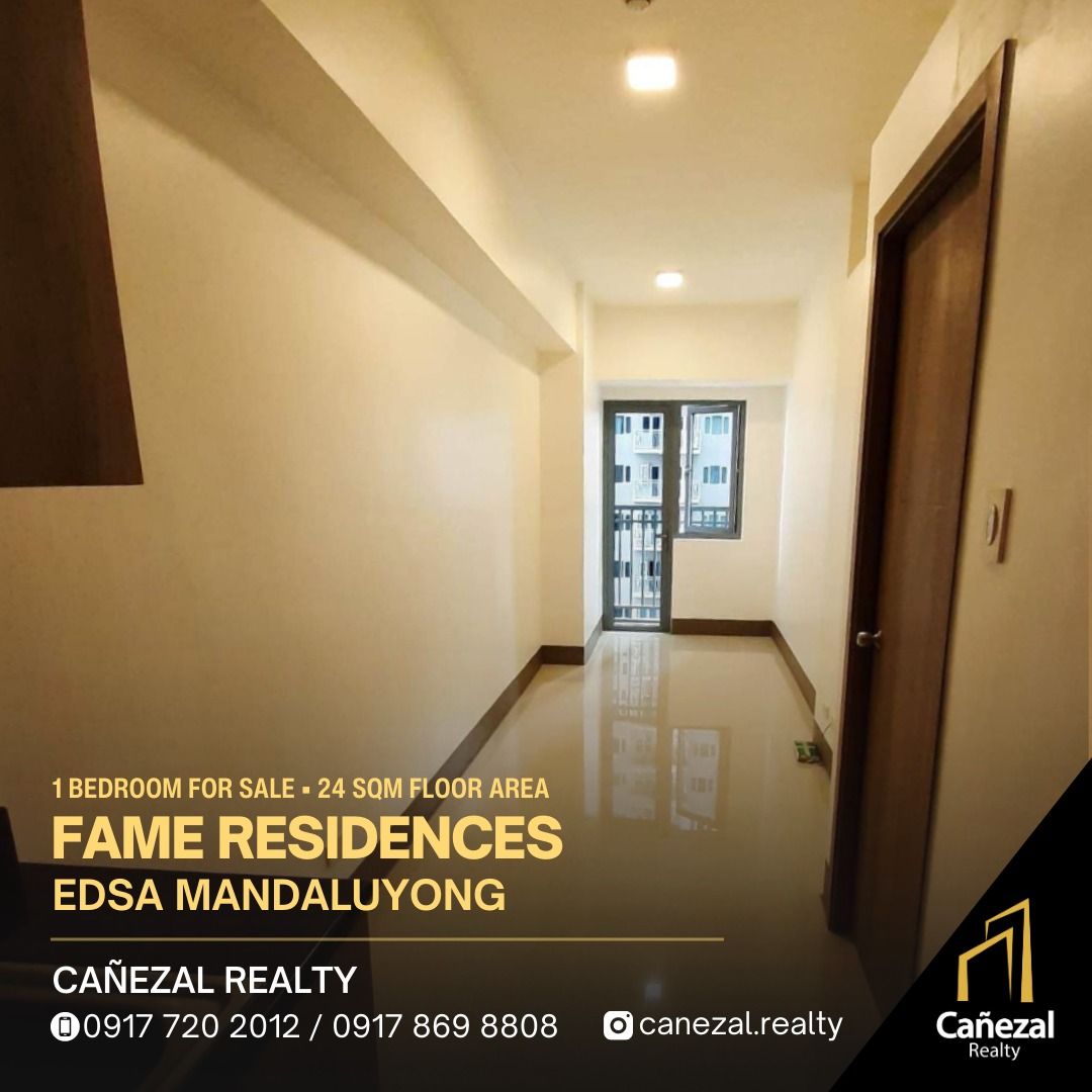 Fame Residences Edsa Mandaluyong 1 Bedroom 24 Sqm With 1 Parking For Sale Property For Sale
