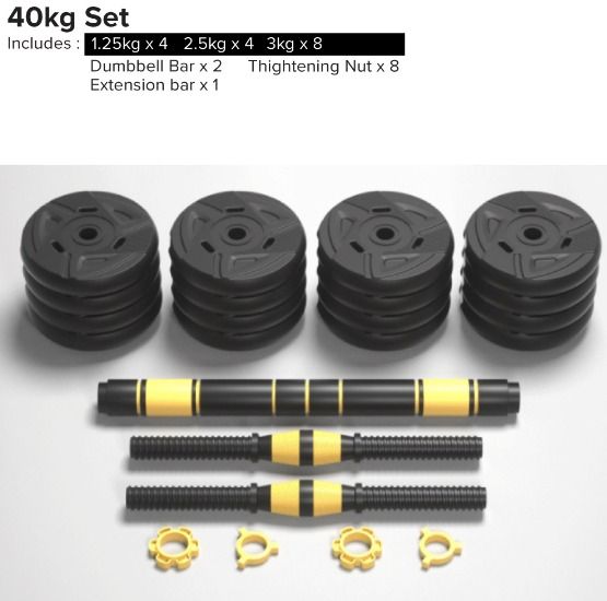 Faxon Versatile Dumbbell Fitness Gym BARBELL With Connector