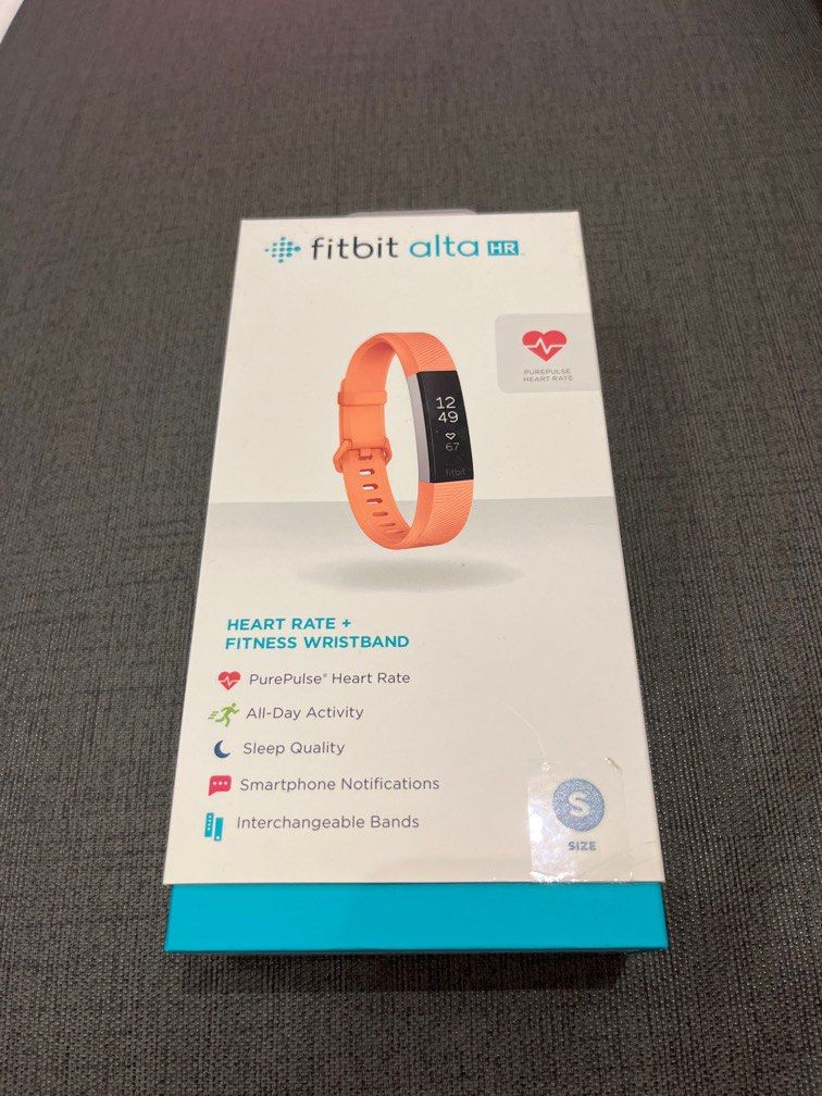 Fitbit Alta HR 智慧運動手錶橘色S size, 手機及配件, 智慧穿戴裝置及