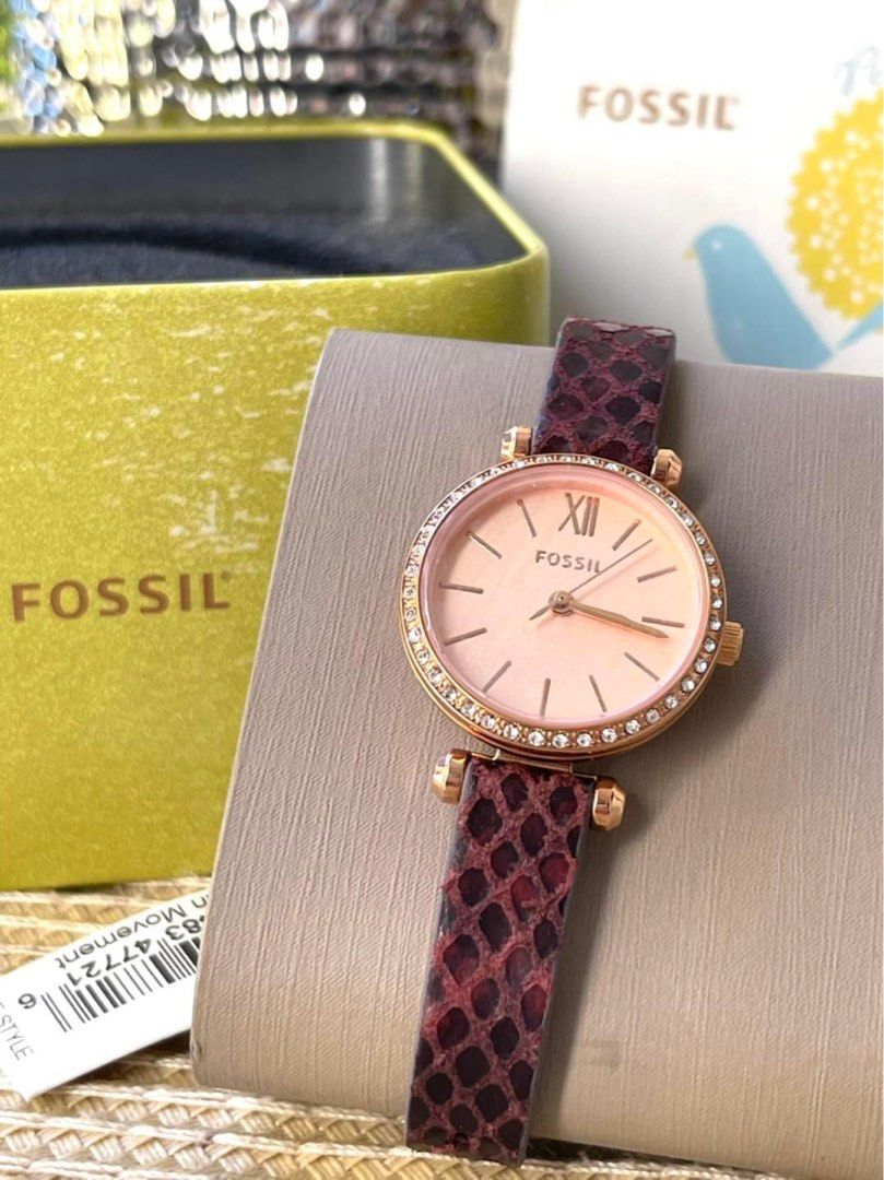 Fossil US Tillie Brown Leather Women’s Stainless Steel Watch on Carousell