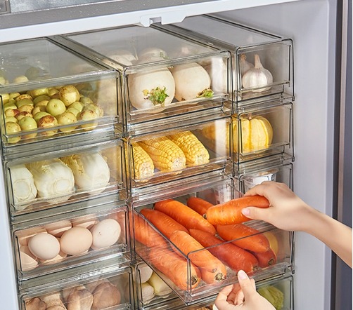 Fridge storage drawer stackable compartment/ shelf / organizer ...