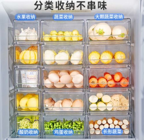 Fridge storage drawer stackable compartment/ shelf / organizer ...