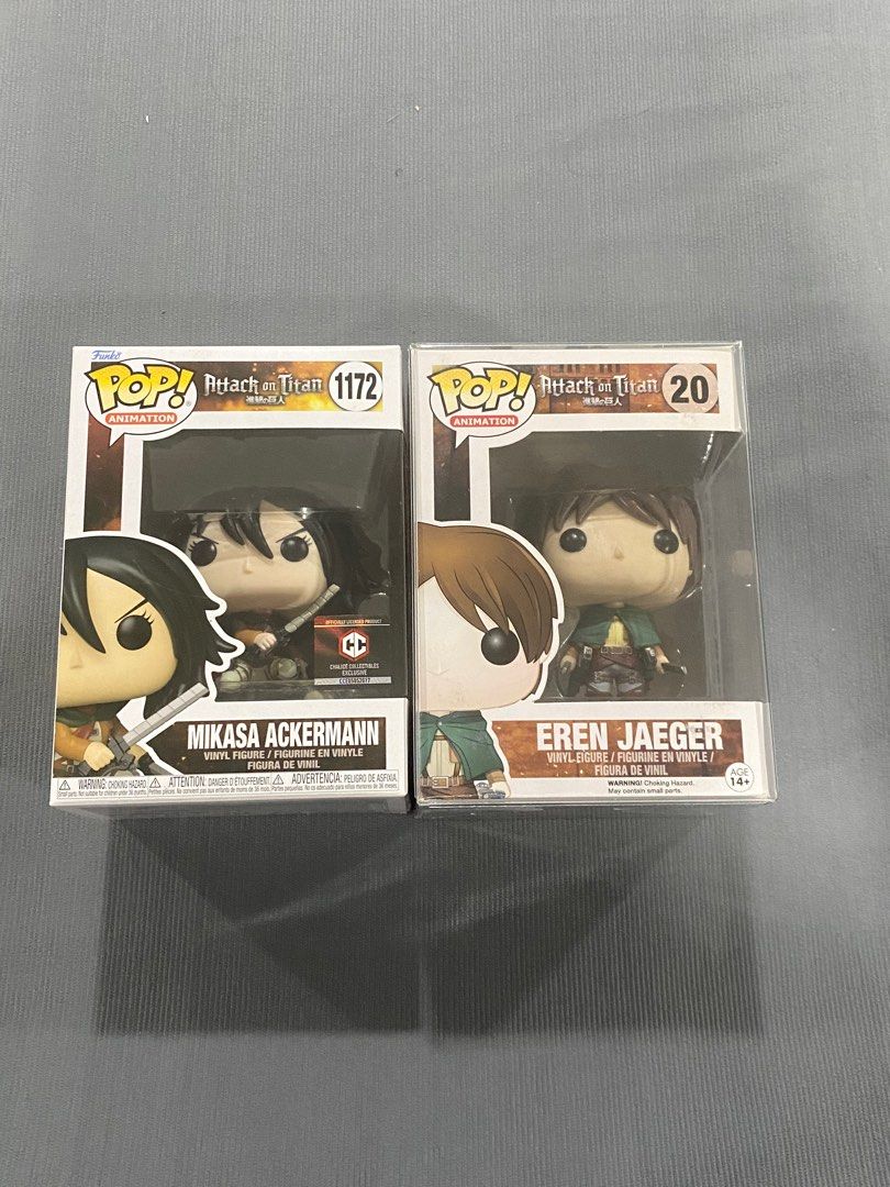 FS/FT Orignal Eren Jaeger (Category: Figurines & Statues) located in Quezon City. Submitted by authenticcloset (Listing ID 1245150576, Image 1). Description: FS/FT For more picture dm Funko pop Eren Jaeger 20 Condition 9/10 come with boss protector Price 5000php Funko pop Mikasa Ackerman 1172 Condition 8.5-9/10 Come with boss protector Price 1000php If buying both 5500 For Trade looking for Funko eustass kid Funko Law on polar tank Funko yamato c