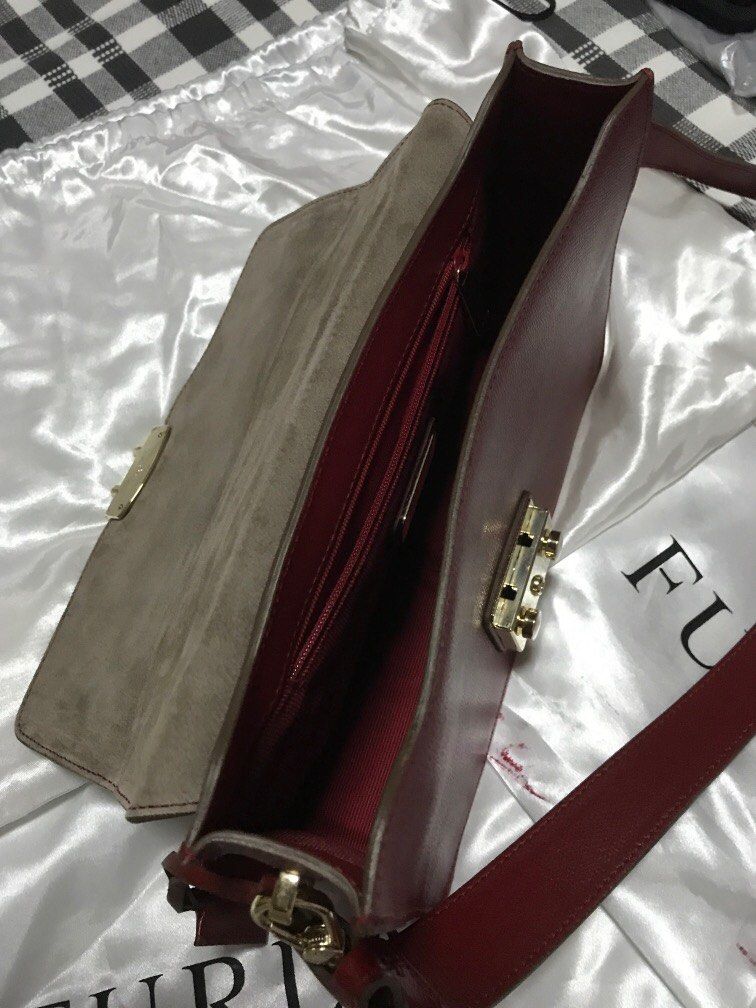 Furla Metropolis Fold over Top Crossbody Bag Women s Fashion
