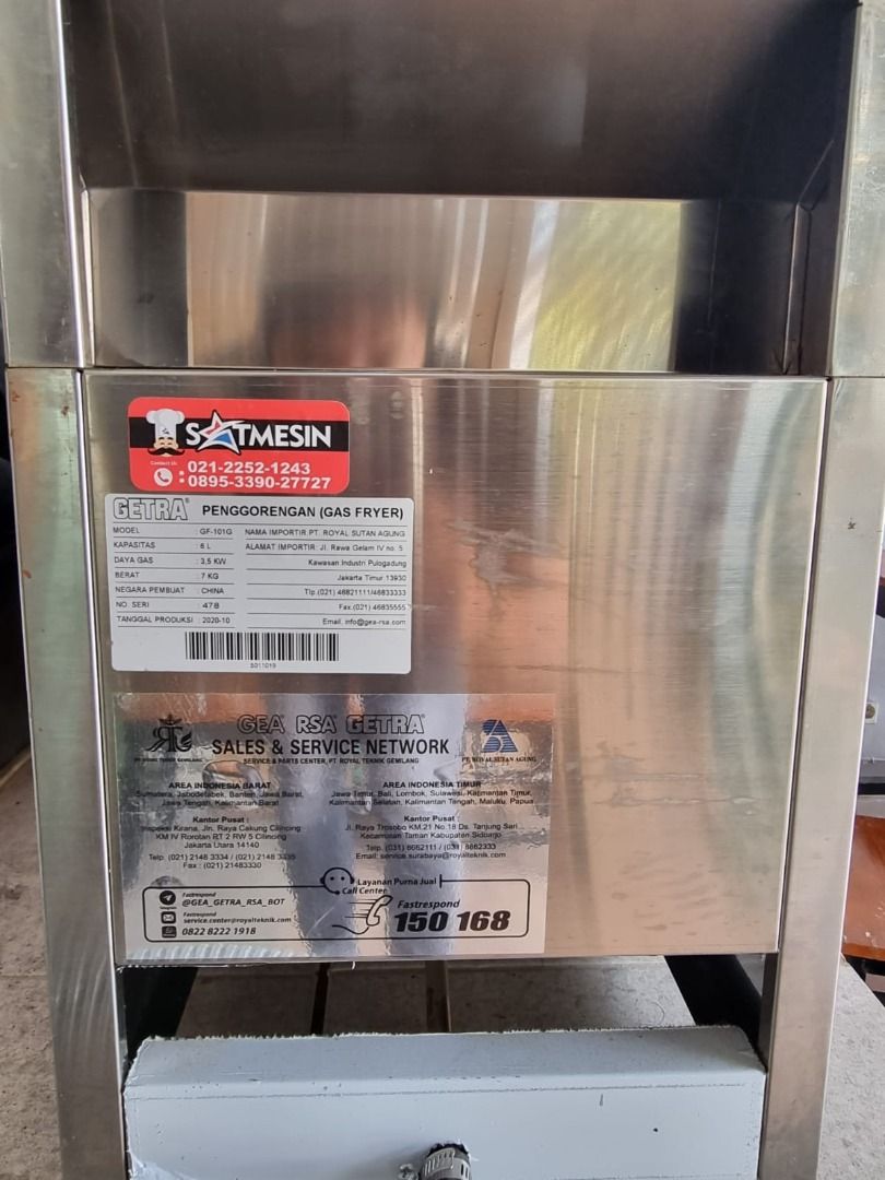 Getra Gas Deep Fryer GF101G (Bekas) on Carousell