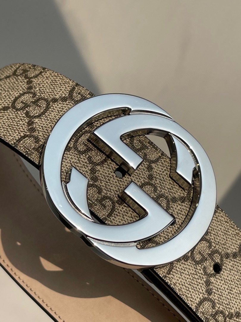 Mens gucci discount belt silver buckle