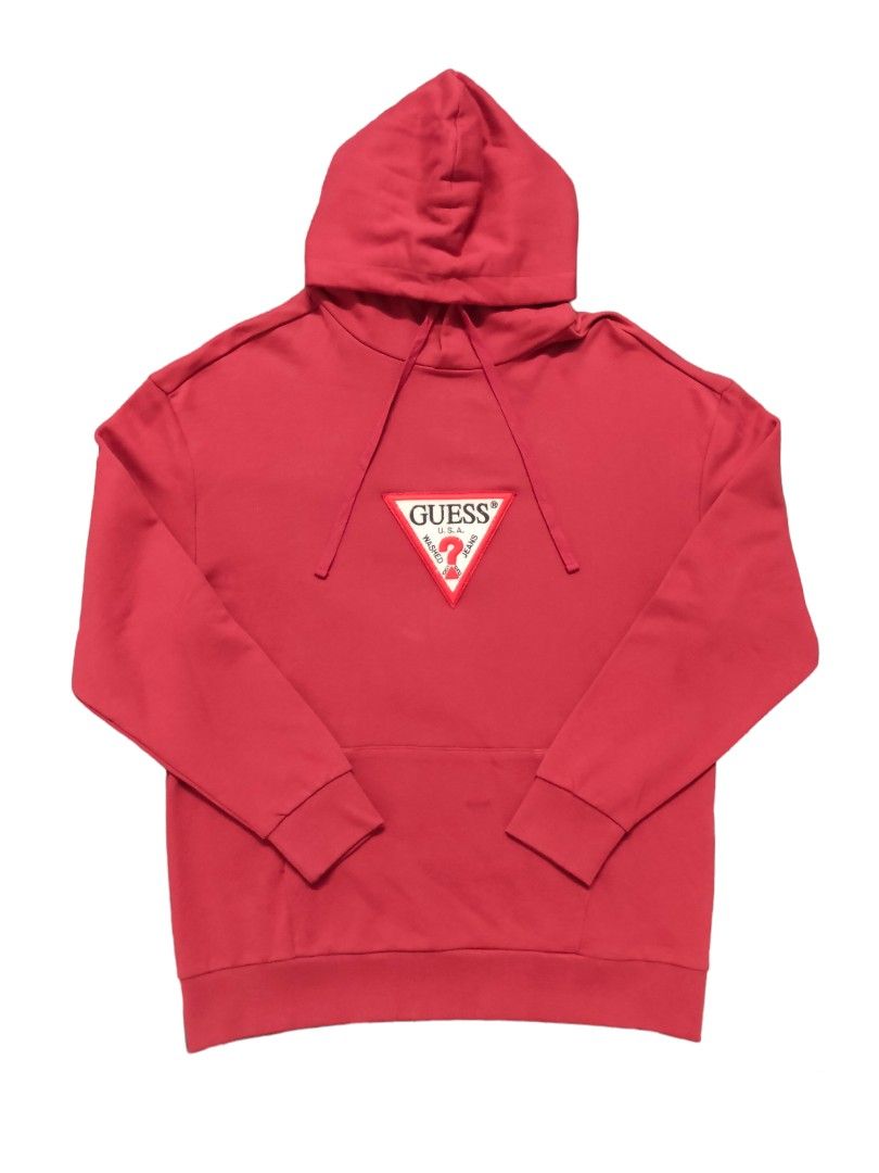 GUESS CENTER LOGO PULLOVER HOODIE