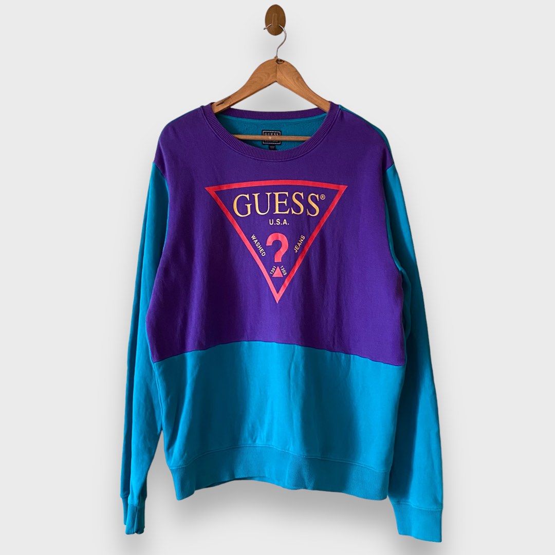 Guess color clearance block sweatshirt