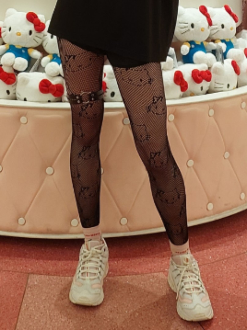for Hello Kitty black silk stockings fishnet silk stockings