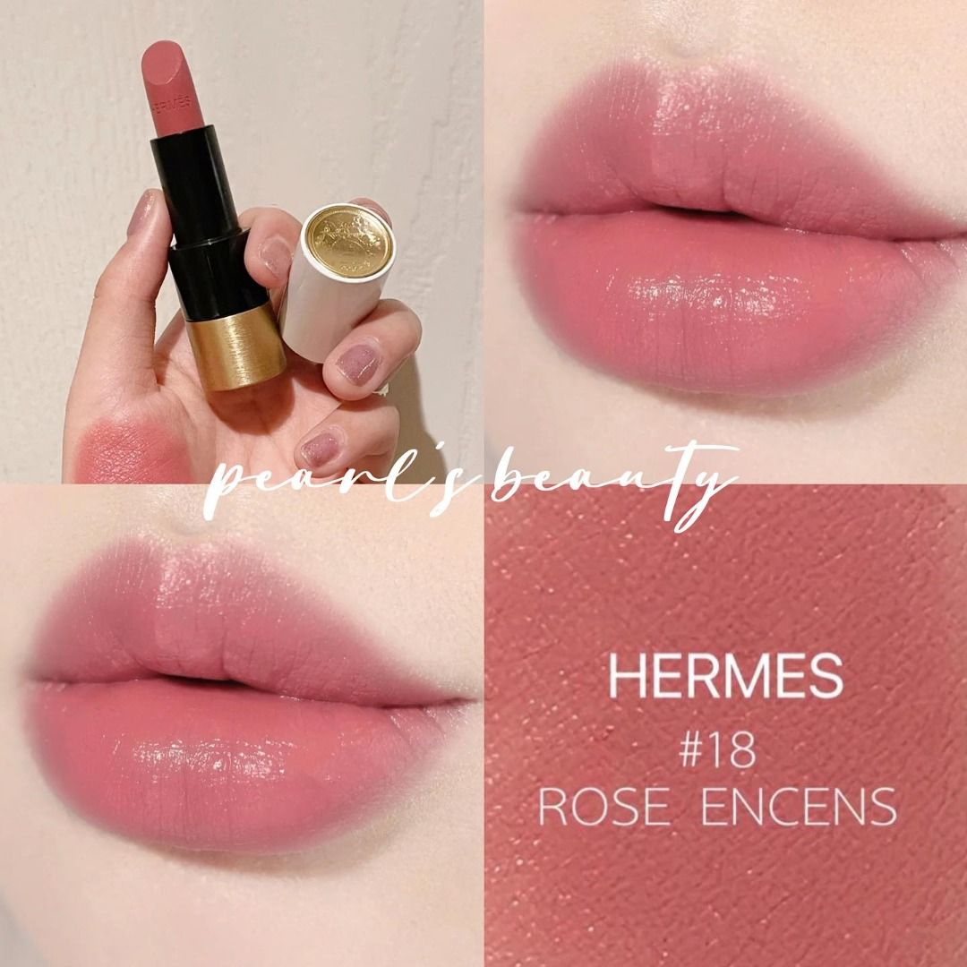 ?正貨保證?Hermes 緞光滋潤唇膏＃18 Rose Encens 煙燻玫瑰, 美容＆化妝品, 健康及美容- 皮膚護理, 化妝品-  Carousell