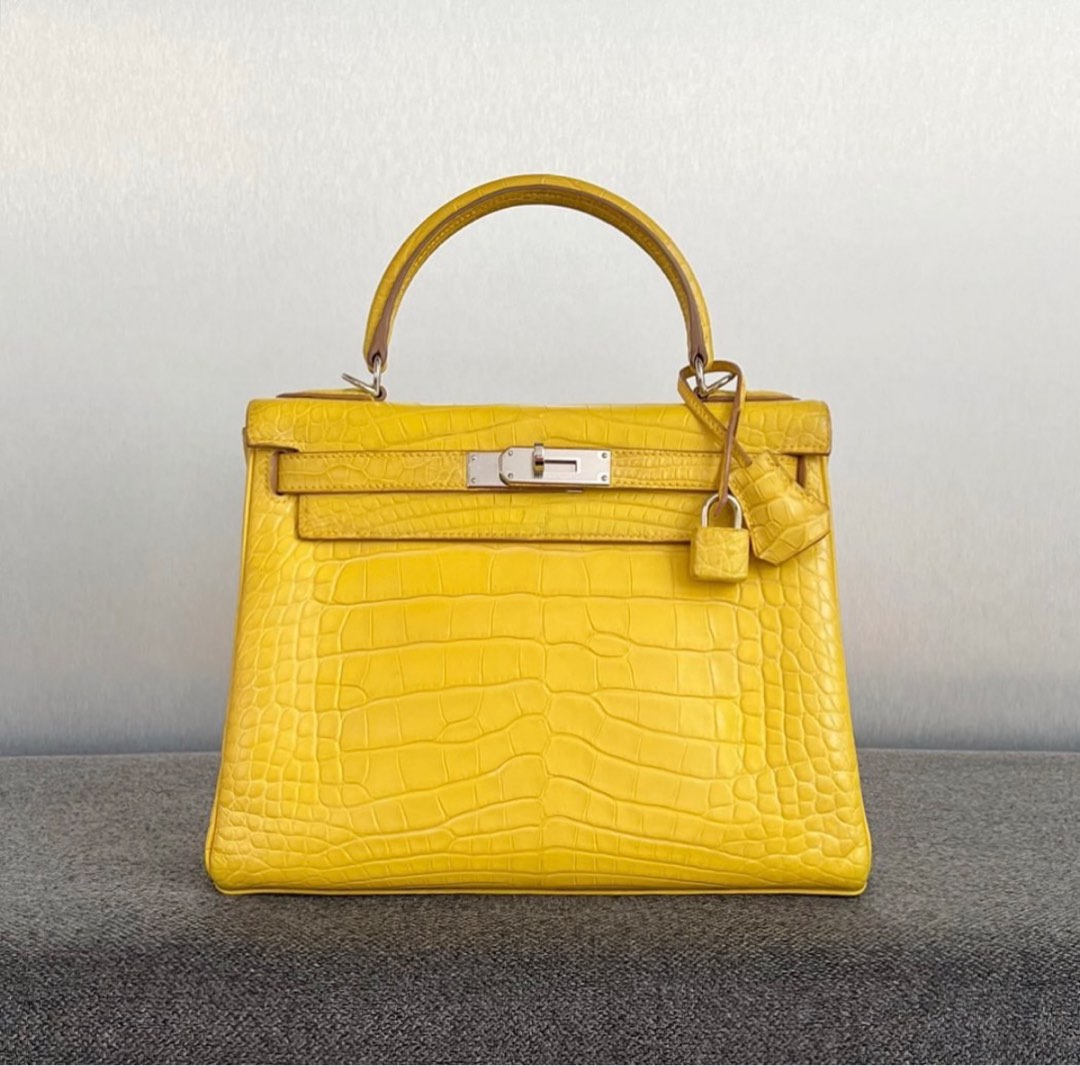 Hermes birkin 35 mimosa alligator sale matte phw stamp r