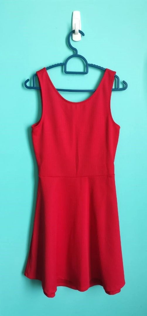 H M Divided Red Dress XS