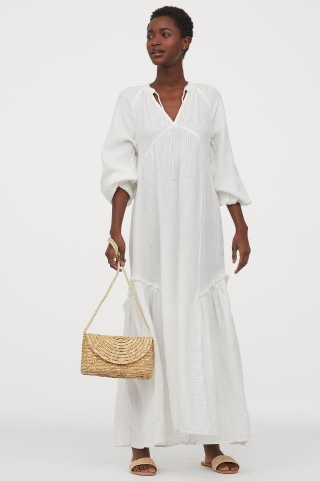 H&m white deals maxi dress