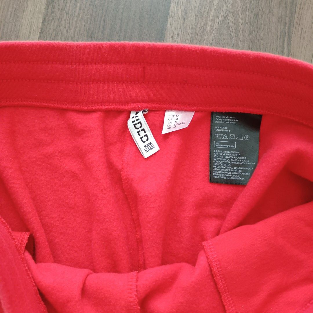 H M men red joggers Men s Fashion Bottoms Joggers on Carousell