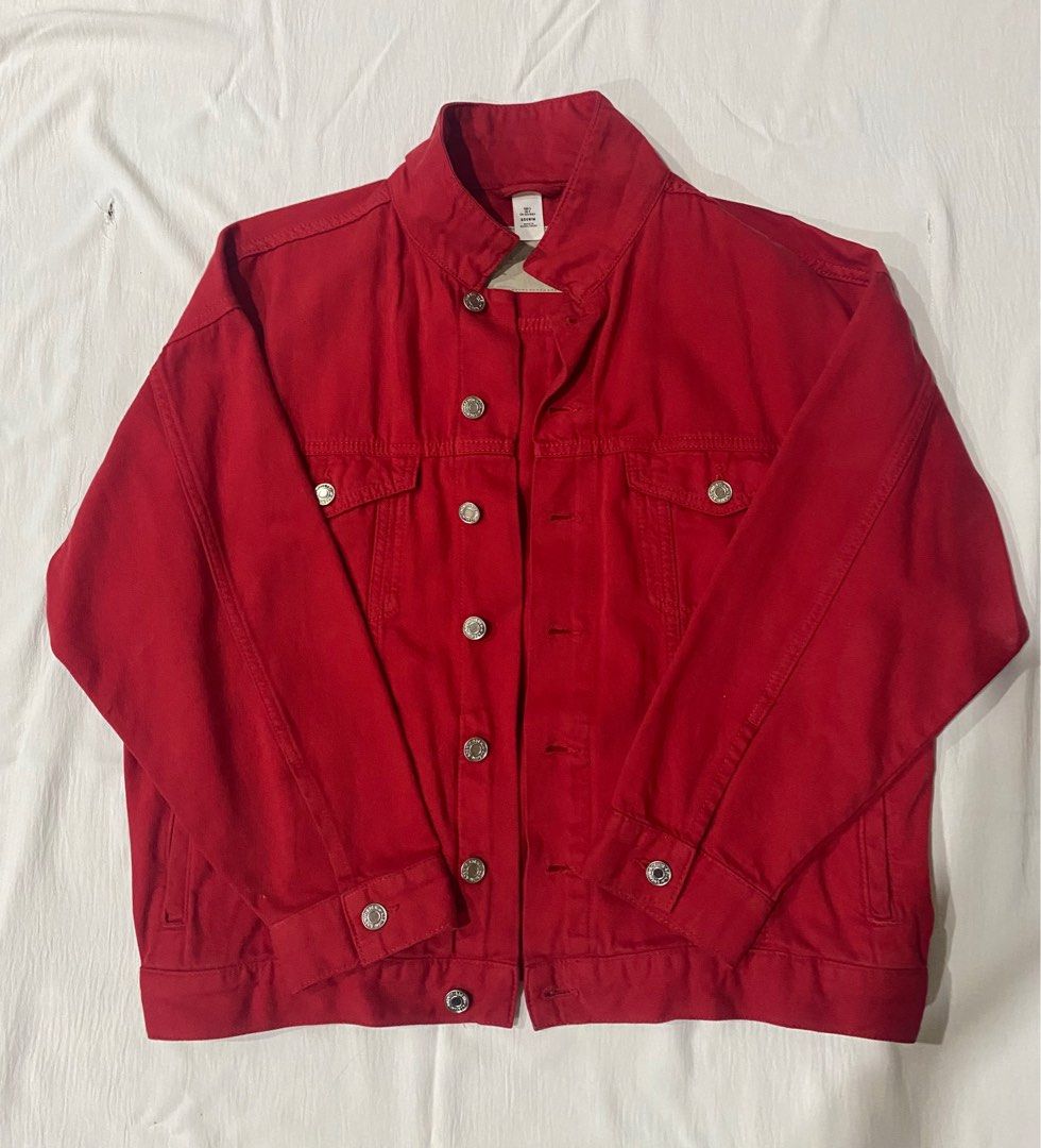 H M Red Jacket Women s Fashion Coats Jackets and Outerwear on